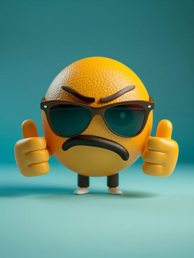 Emoji with sunglasses giving thumbs up and thumbs down