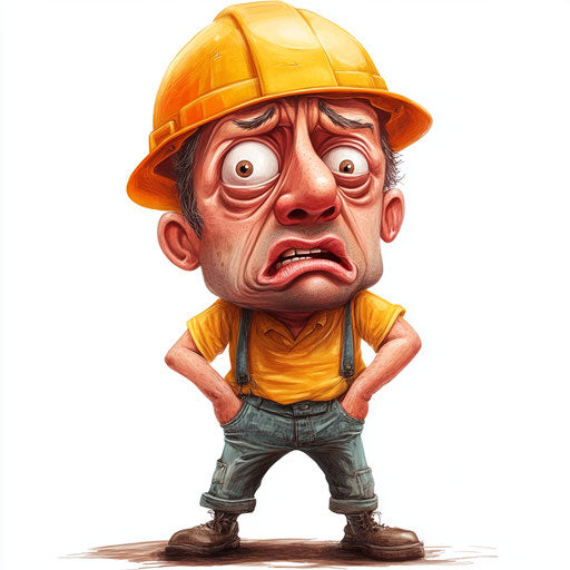 Humorous caricature of a hard hat caricature clipart with human characteristics