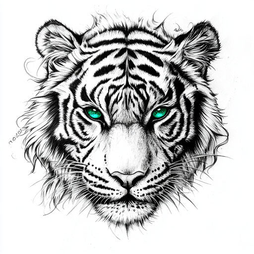 Tiger tattoo sketch on hand