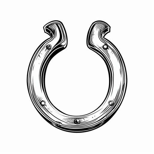 Simple and clean sketch of a horseshoe in flat clipart style