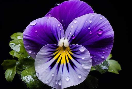 Bold chromaticity with purple and white flower
