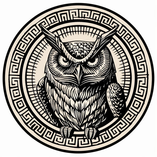 Ancient Greek coin with Athena's owl as tattoo design