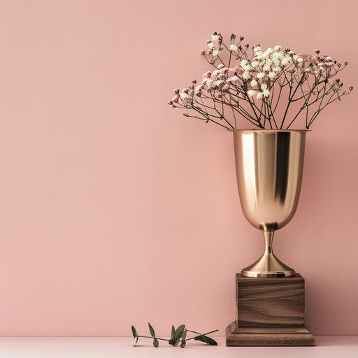 Realistic award clipart on dusky rose background