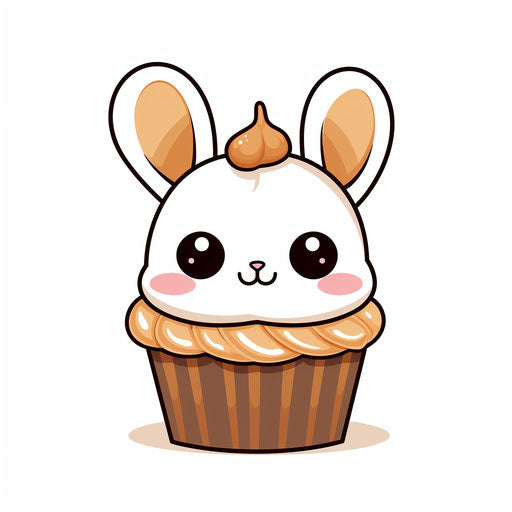 Minimalist bun clipart, on white background