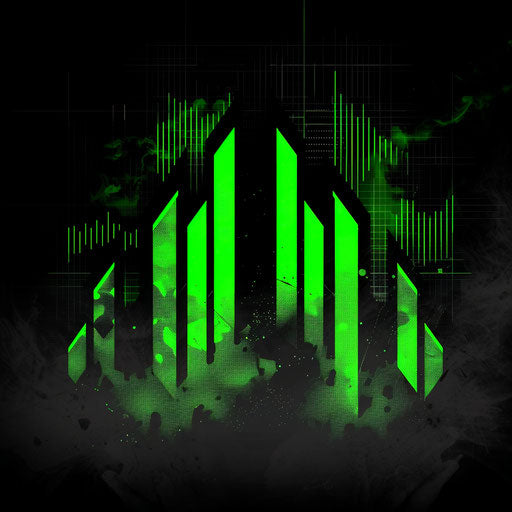 Audio logo in black and neon green with a bold background