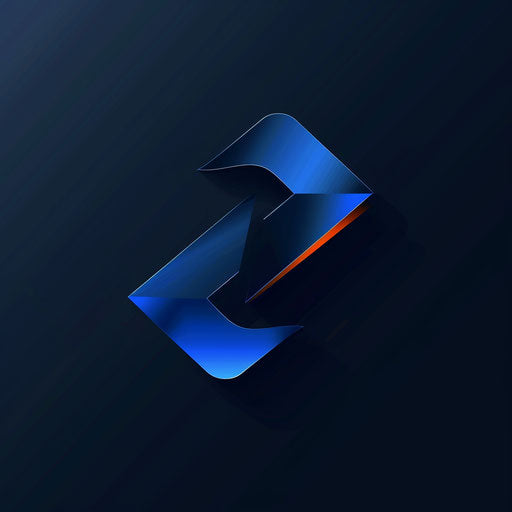 Innovative logo design with tech-inspired elements and a sleek design, on a dark blue background