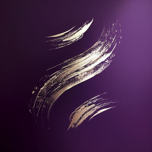 Luxury painting logo with metallic finish on deep purple background