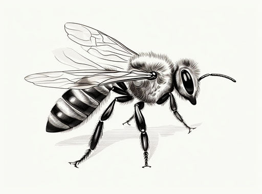 Design of a honey bee in detailed science fiction style