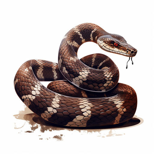 Snake clipart in the style of Chiaroscuro Art, on white background