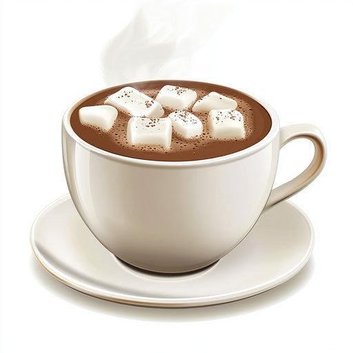3D hot cocoa on white background