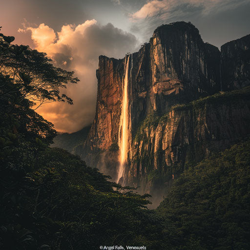 Majestic angel falls in the wild nature