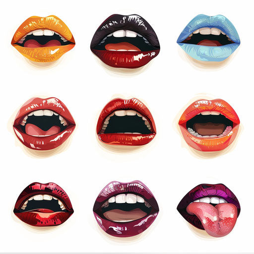 Photorealistic mouth clipart on flat white background