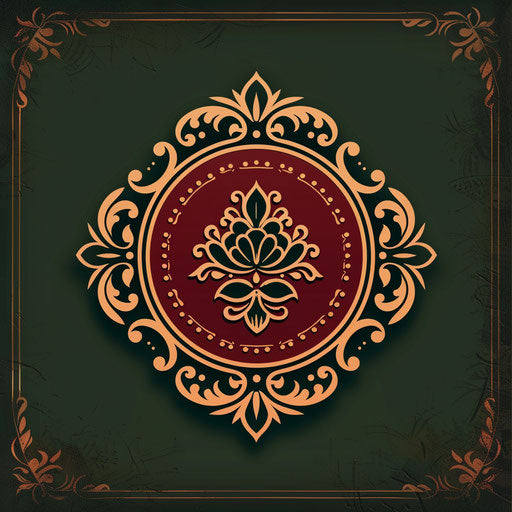 Classic emblem restaurant logo with traditional colors on heritage background