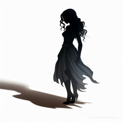 Shadow drawing in the style of Chiaroscuro Art, on white background