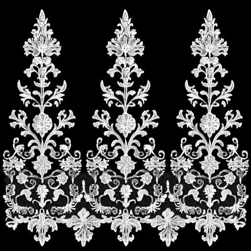 Lace border with snowflake and icicle patterns