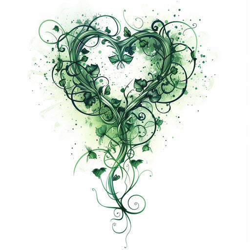 Art Nouveau style Heart Chakra tattoo illustration