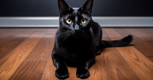 Black cat in office - artistic style