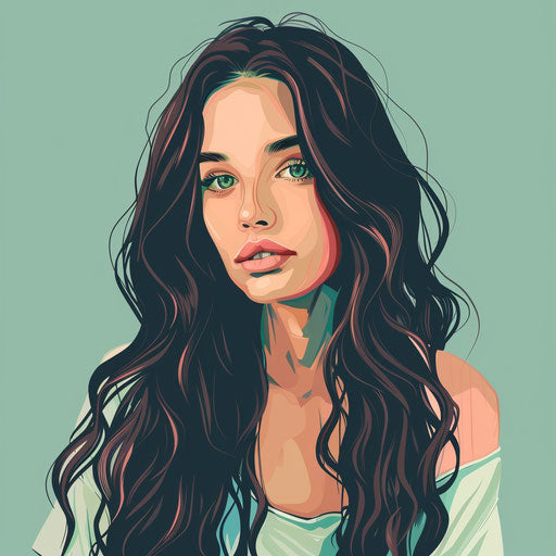 Cartoon drawing illustration with a flat realistic background