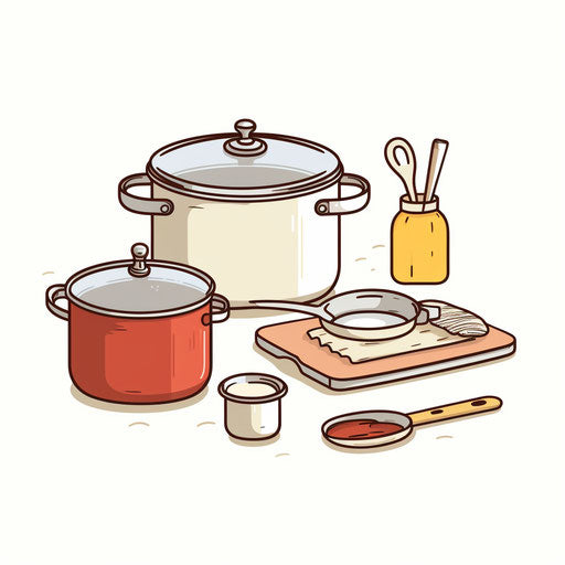 Minimalist style cooking illustration on white background