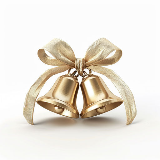 Wedding bells clipart in a photo realistic style