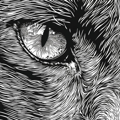 Intense gaze of a black panther, fur texture