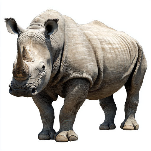 Realistic clipart of a rhinoceros, high resolution, isolated