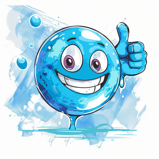 Emotiball blue smiling thumbs up