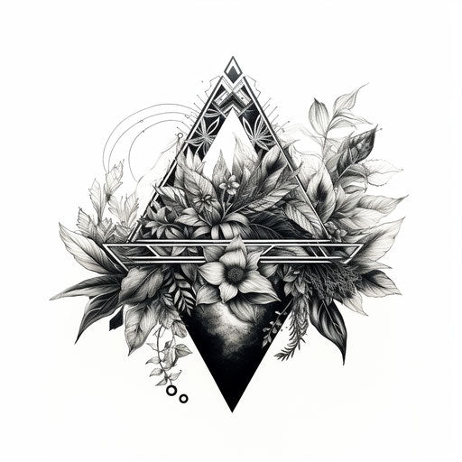 Tribal triangle tattoo pattern for women