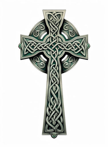 Twilight drawing of celtic cross