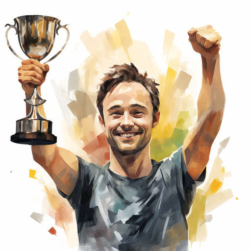 Winner in Oil painting style on white background