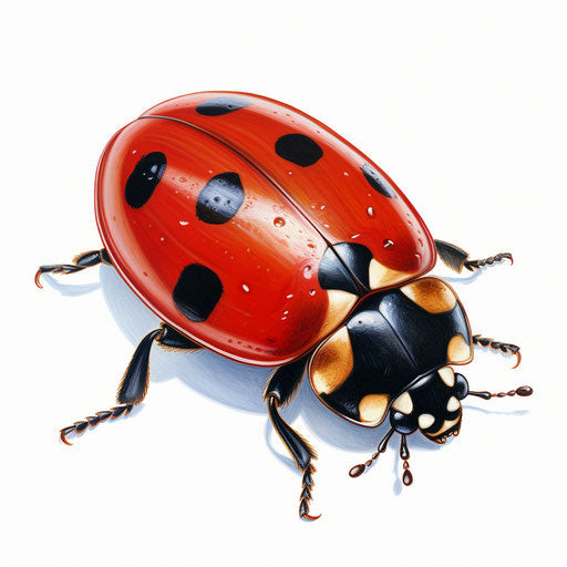 Ladybird clipart in the style of Oil painting, on a white background