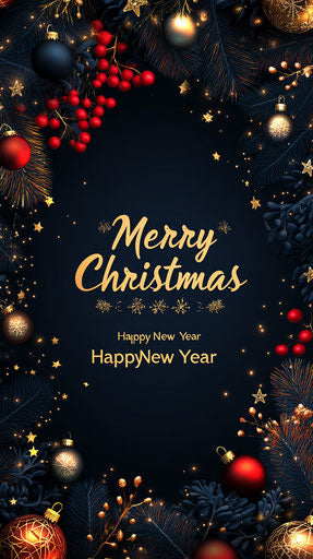 Witty Merry Christmas And Happy New Year Caricature Clipart Illustrations