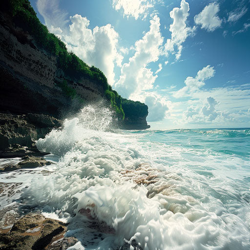 Waves crashing on Uluwatu Beach, Indonesia