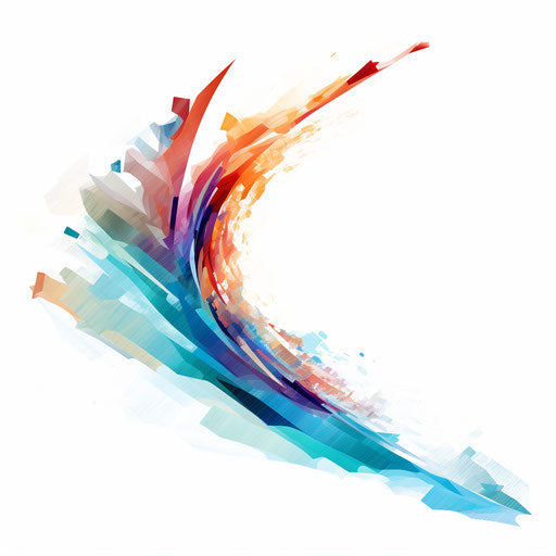 Curved arrow in the style of Impressionistic Art