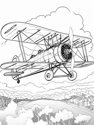 Biplane in sky in young British artists style