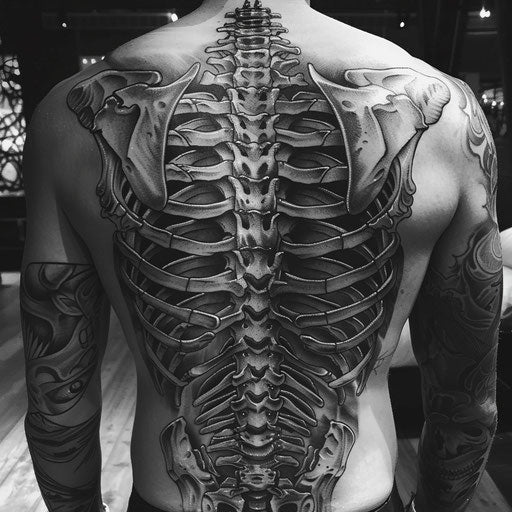 Cool tattoos for men with biomechanical spine