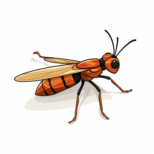 Minimalist firefly illustration on white background