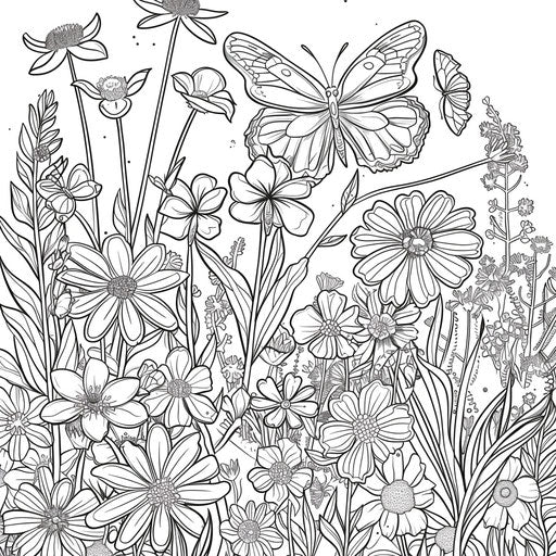 Butterfly Garden: vibrant scene with various species and flowers