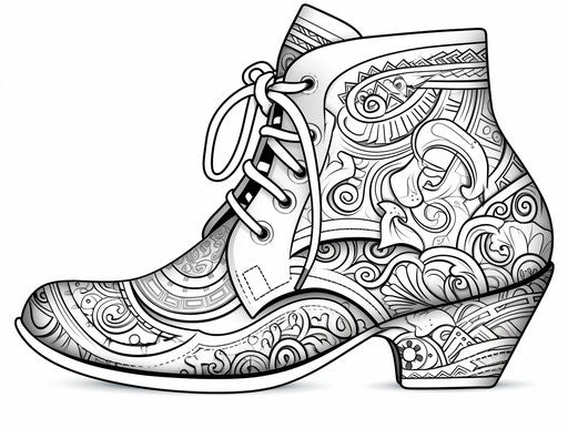 Shoe illustration for free coloring pages