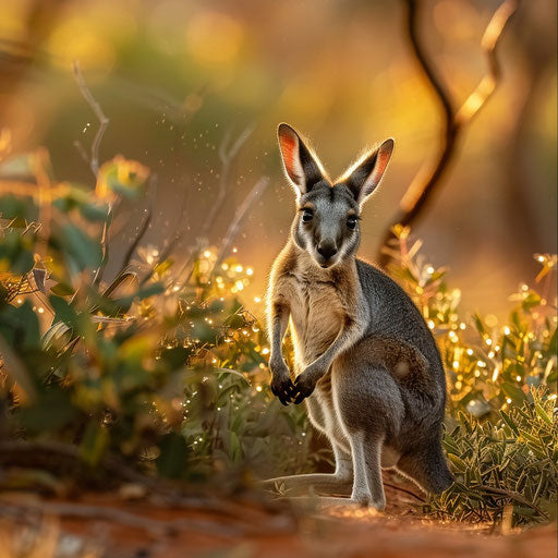 Quiet dawn: Bridled Nailtail Wallaby foraging in the outback