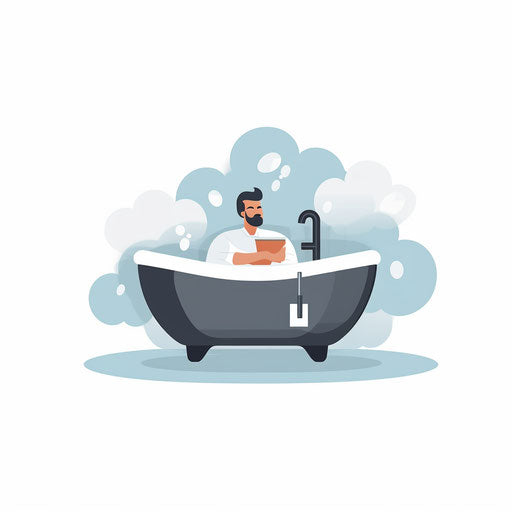 Minimalist bath illustration on white background