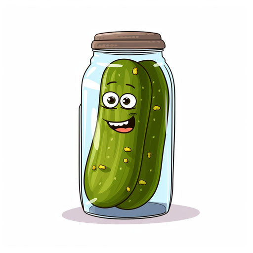 Minimalist pickle illustration on white background