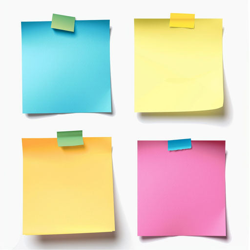 Realistic sticky note clipart on white background