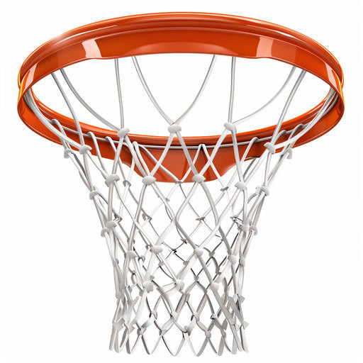 Photo-realistic basketball net clipart with flat white background