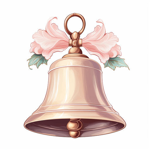 Bell clipart in the style of Pastel Colors Art, on a white background