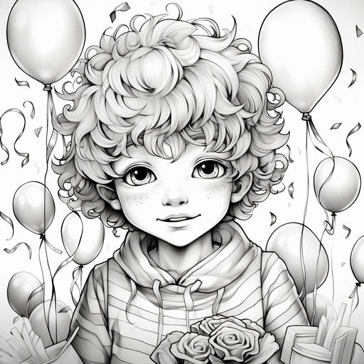 Happy birthday boy coloring page
