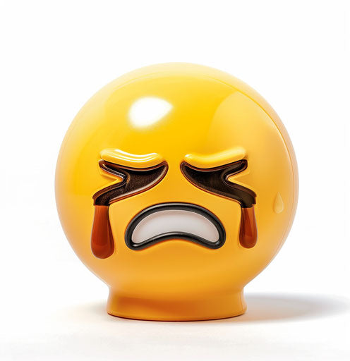 Crying emoji clipart, plain white background, no shadow 27:28