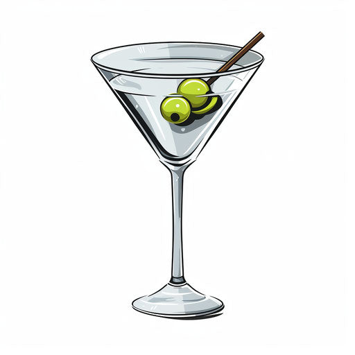 Minimalist style martini on white background