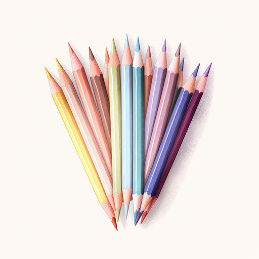 Pencil illustration in the style of pastel colors