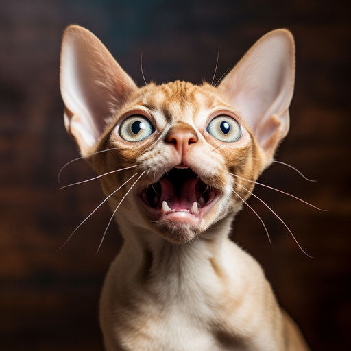 Devon rex cat meowing